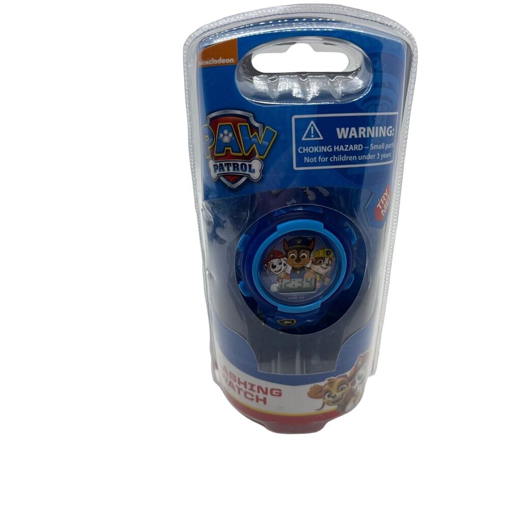 Paw Patrol Flashing LCD Watch Chase New in Package Needs Battery Unopened Flaw